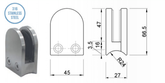 Balustrade Pool Fence Glass Clamp Round Back 316 Stainless Steel, 8 & 10 & 12mm